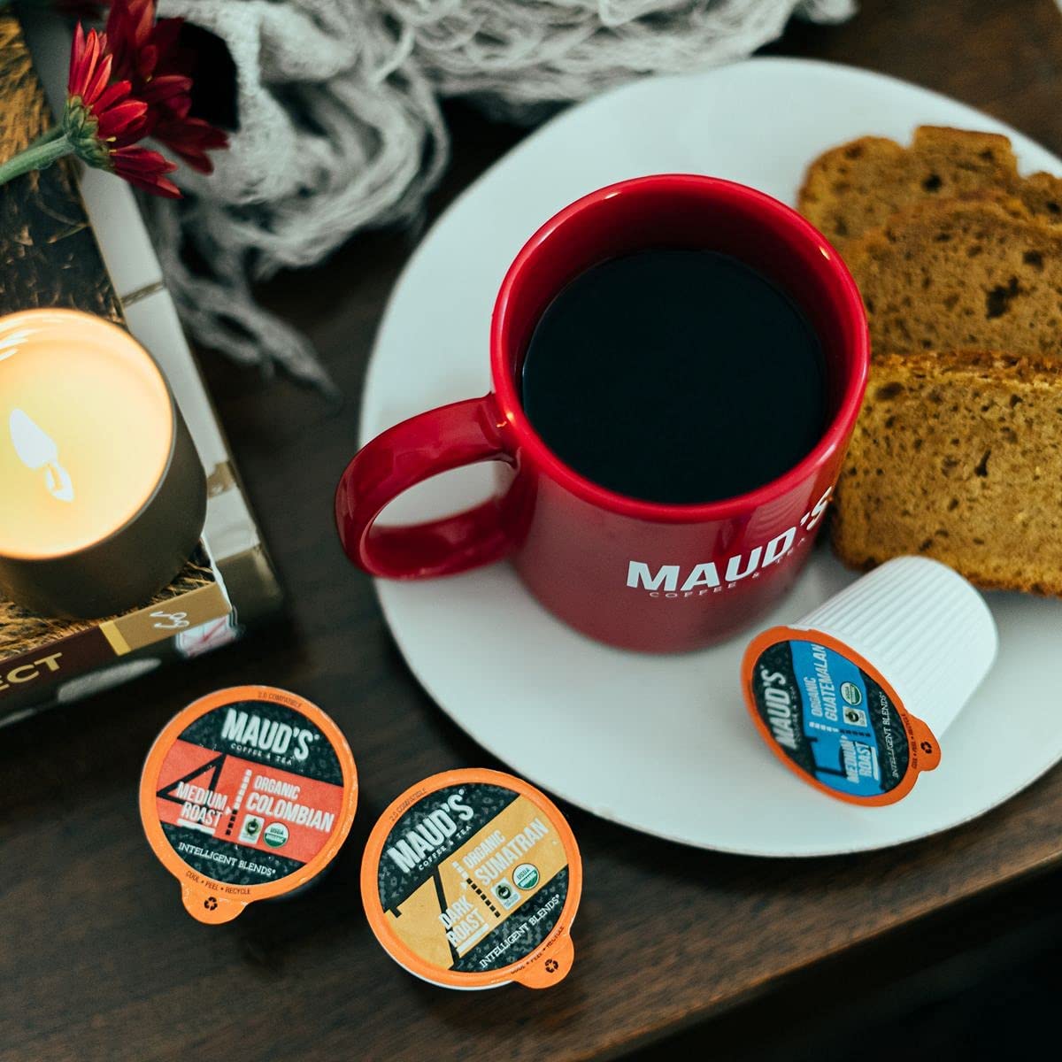 Maud's Organic Colombian Coffee (Organic Medium Roast Coffee)， 24ct. Solar Energy Produced Recyclable Single Serve Fair Trade Single Origin Organic Coffee Pods - 100% Arabica Coffee， KCup Compatible - Image 4